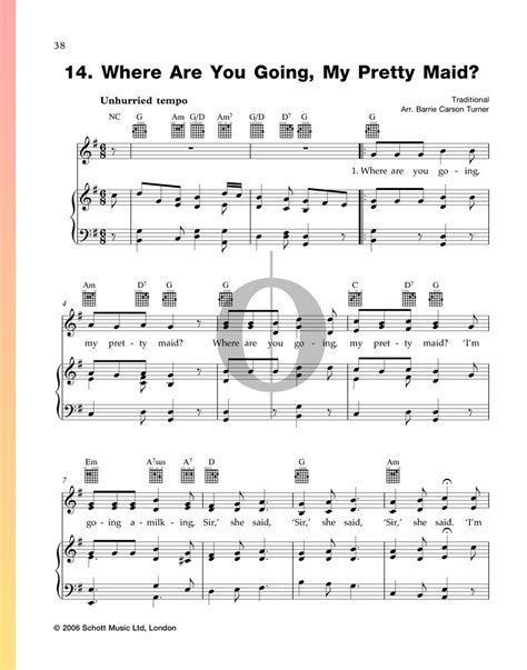 Where Are You Going My Pretty Maid Sheet Music Piano Voice Guitar
