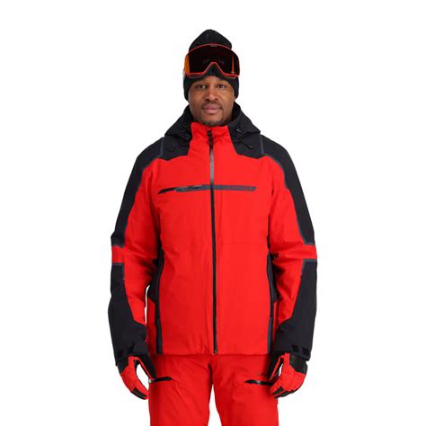 Titan Insulated Ski Jacket Volcano Black Red Mens Spyder