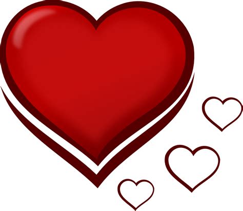 Onlinelabels Clip Art Red Stylised Heart With Smaller Hearts