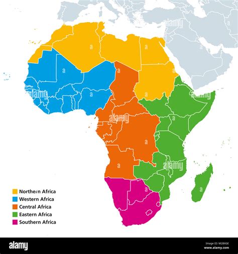 Mapa Político De Las Regiones De África Naciones Unidas Geoscheme Con