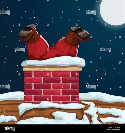 Santa Stuck In Chimney Stock Vector Image And Art Alamy