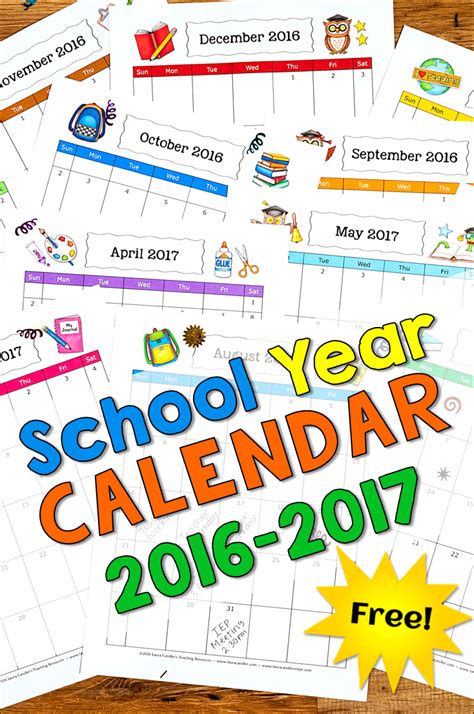 Editable School Year Calendar Laura Candler Vrogue