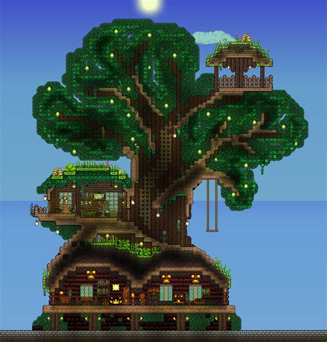 How do you build a tree house in minecraft? PC - ~Pellaeon's creations | Terraria house ideas ...