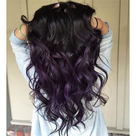 Natural Black Root Dark Grey Purple Ombre Balayageombre Dark Purple Hair Color Dark