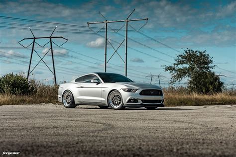 Silver Ford Mustang Gt S550 Forgestar M14 Wheels In Forgestar