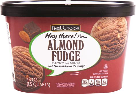 Mosers Foods Best Choice Almond Fudge Ice Cream Scround 48 Oz