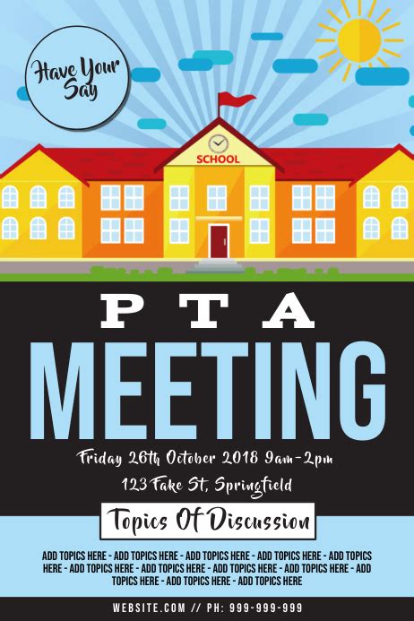 Copy Of Pta Meeting Poster Postermywall