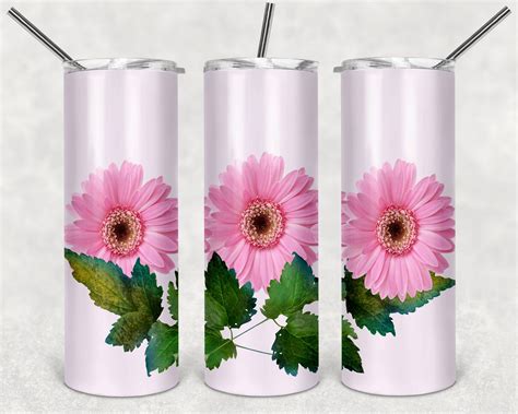 20oz Skinny Tumbler Sublimation Design Floral Daisy Template Etsy