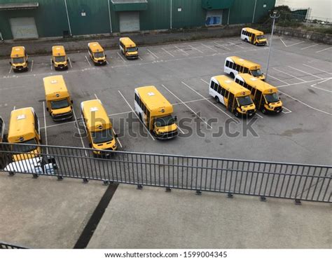 Empty Yellow Buses On The Parking Parking Space Transportation 2