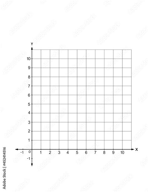 Blank First Quadrant Of Coordinate Plane Numbered Grid Graph Stock Illustration Adobe Stock