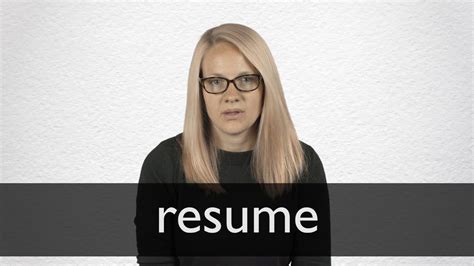 How To Pronounce Resume In British English Youtube