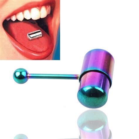 Stainless Steel Vibrating Tongue Ring Barbell Tongue Piercing Jewelry