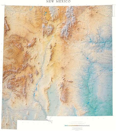 Raven Maps New Mexico Topographic Wall Map Laminated Print