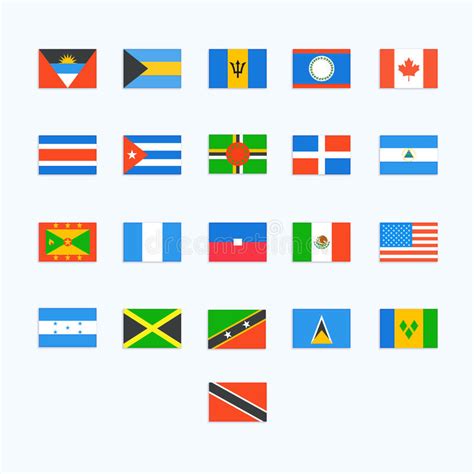 North American Country Flags Stock Vector Image 57266451
