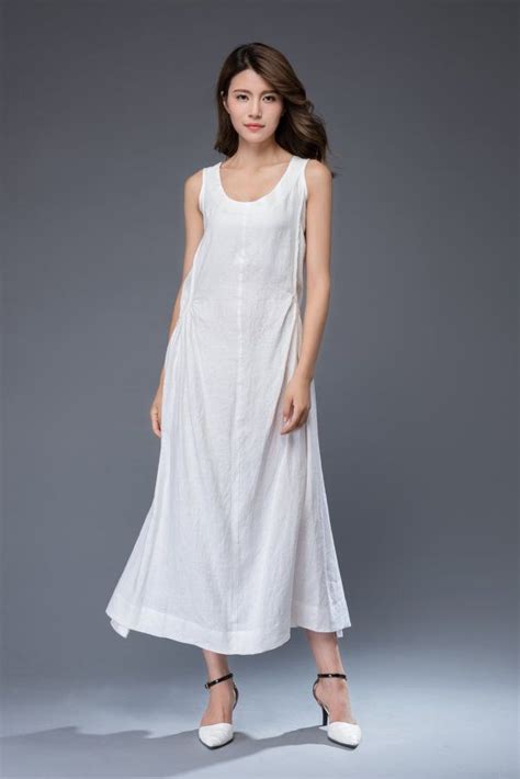 White Linen Dress Simple Elegant Everyday Wardrobe Staple