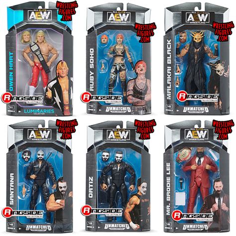 Aew Unmatched Series 6 Toy Wrestling Action Figures By Jazwares This Set Includesowen Hart