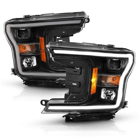 Anzo Led Projector Plank Style Headlights Black Amber 2018 2019 Ford