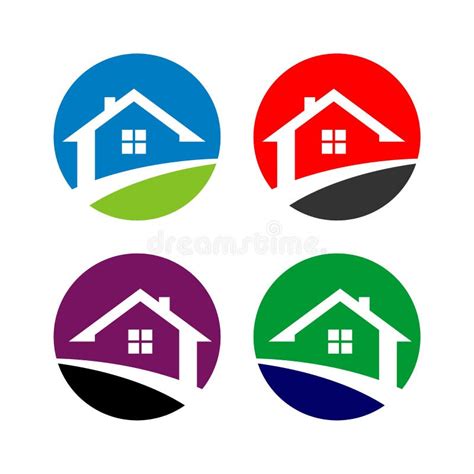 Circle Home Logo Concept Design Symbol Graphic Template Element Stock