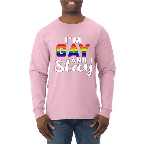 i m gay and i slay gay lesbian rainbow lgbt pride mens long sleeve shirt