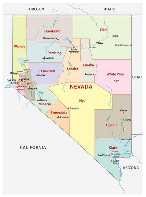 Map Of Nevada And Surrounding States Las Vegas Strip Map Riset