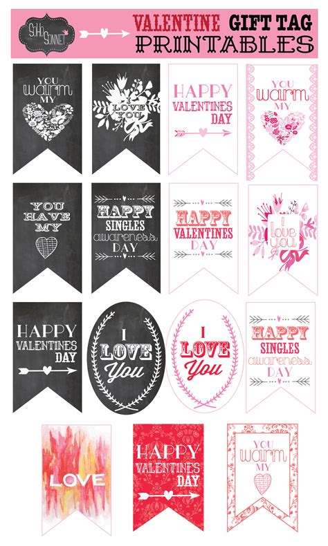 I love to show my family i care about them. Free Valentine Gift Tag Printables - SohoSonnet Creative ...
