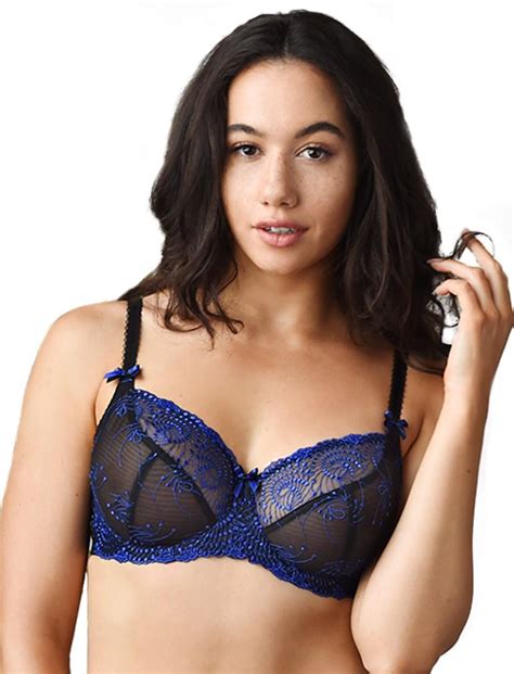 Fit Fully Yours Nicole See Thru Underwire Lace Bra Black Cobalt Bras