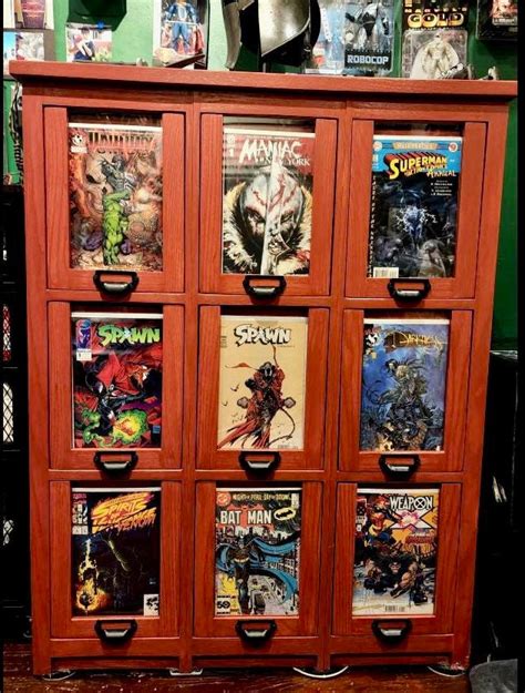 9 Drawer Comic Book Storage And Organization Cabinet Etsy