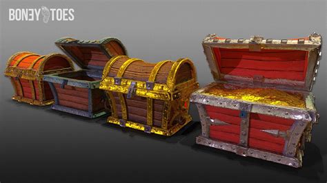 Pirate Treasure Chests 3d Model By Boneytoes