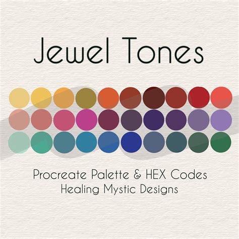 Jewel Tones Procreate Swatch Jewel Tones Procreate Hex Etsy