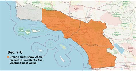 These Maps Show The Forecast Of The Santa Ana Winds Fire Threat Through