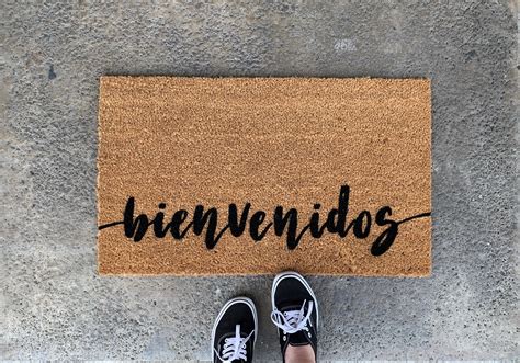 Bienvenidos Spanish Outdoor Doormat Nickel Designs Custom Doormats