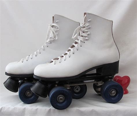 Vintage Riedell White Leather Womens Roller Skates By Yourheart