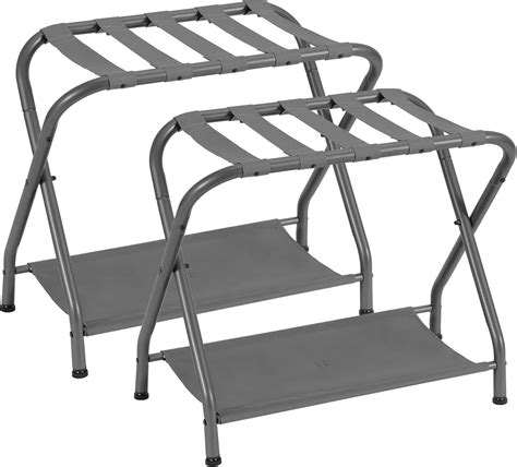 Heybly Luggage Rackpack Of 2steel Folding Suitcase Stand