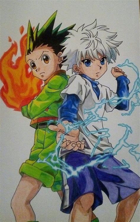 An Image Of Two Anime Characters With Fire In Their Hands And One