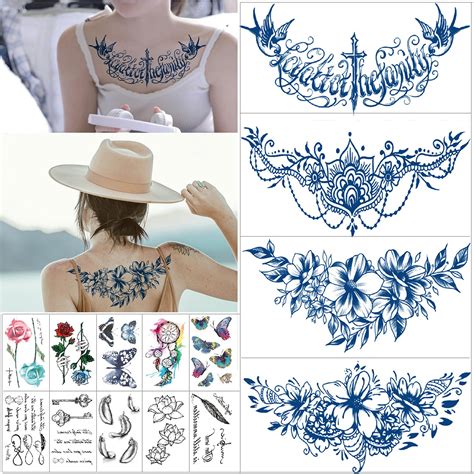 Buy Semi Permanent Tattoos Flower Stickermonika Selected 4 Sheets