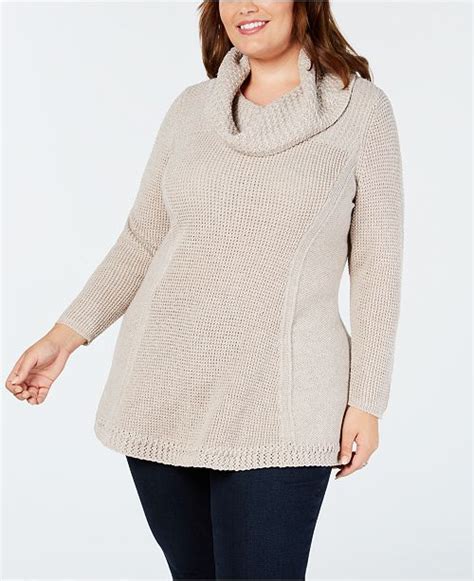 Style And Co Plus Size Cowl Neck Tunic Sweater Created For Macys