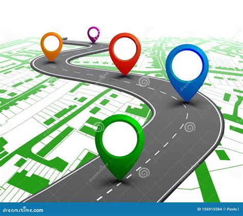Road With Gps Navigation On City Map Car Road Street Highway Roadmap