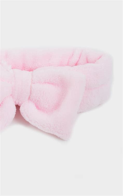 Fluffy Bow Spa Facial Headband Baby Pink Prettylittlething Ie
