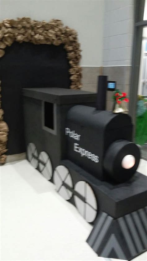 Polar Express Train Made With Cardboard Boxes Christmas Door
