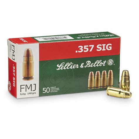 Sellier And Bellot Pistol 357 Sig Fmj 140 Grain 50 Rounds 85657