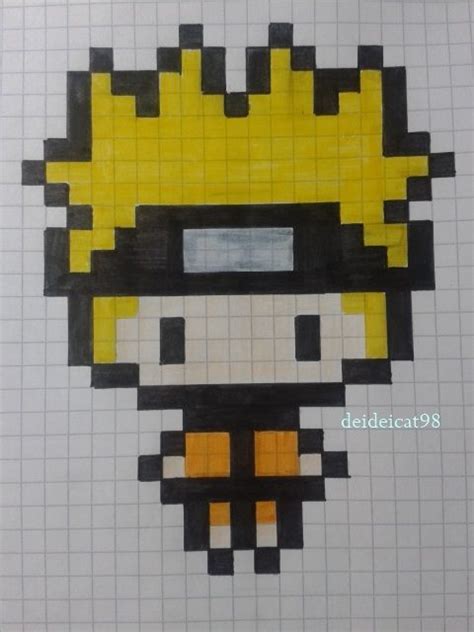 Naruto Easy Anime Pixel Art Grid Goimages Pewpew