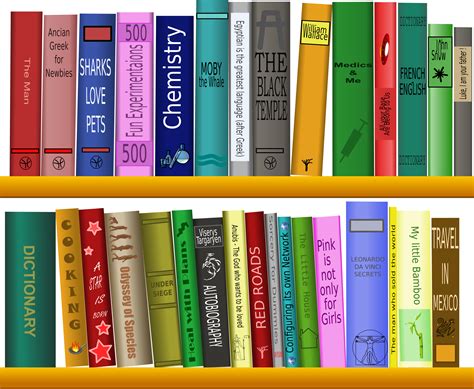 Many Books On The Shelf Vector Clipart Image Free Stock Photo