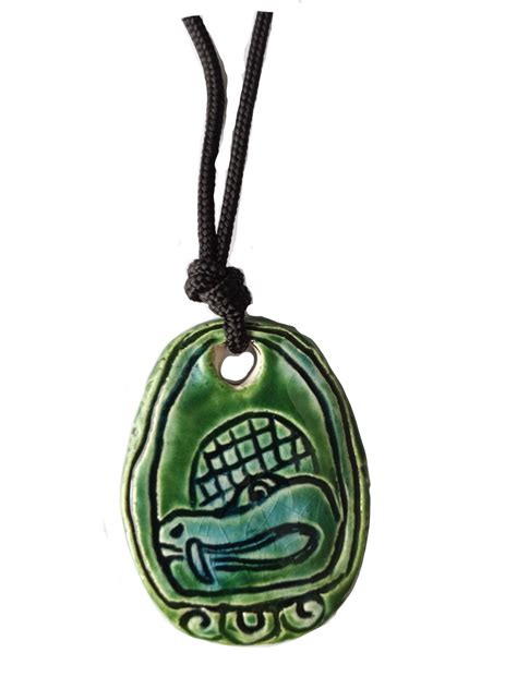 Mayan Chikchan Snakebite Ceramic Necklace Mesoamerican Tzolkin Day