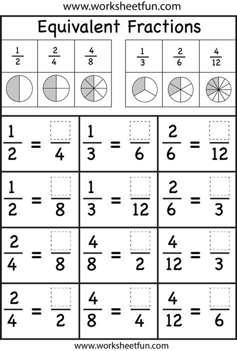 4th Grade Equivalent Fractions Worksheet