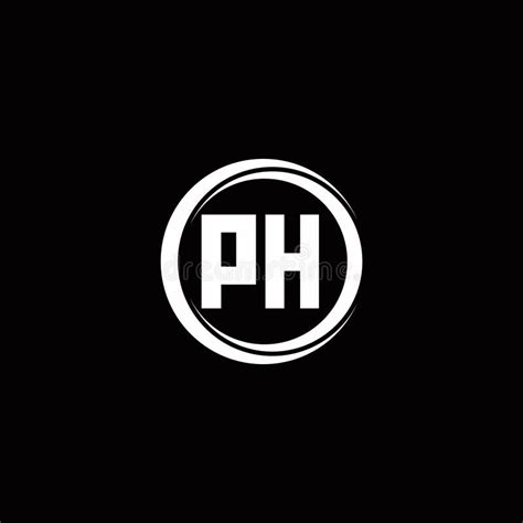 Ph Logo Initial Letter Monogram With Circle Slice Rounded Design
