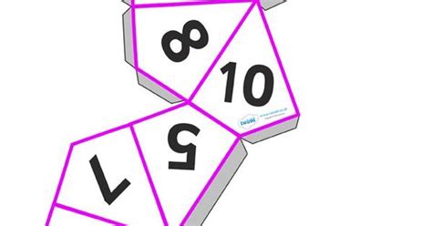 Ten Sided Printable Dice Perfect To Use For Multiplication Roll Two