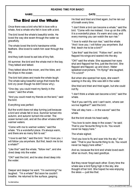 Small Story For Begginers General Re English Esl Worksheets Pdf And Doc