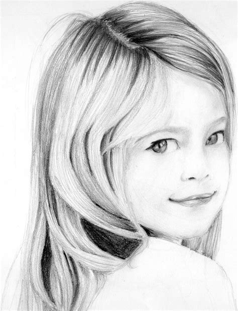 Portrait Pencil Drawing Of A Young Girl By Neeshma On