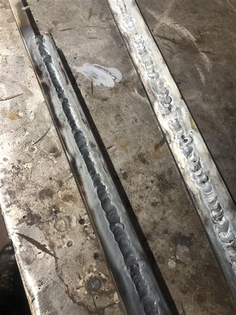 First Time Ever Welding TIG With Stainless First Go On The Right