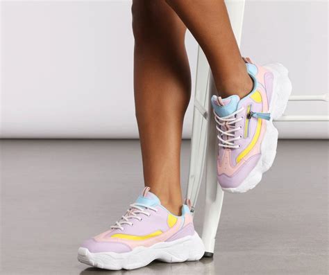 Pastel With Zipper Chunky Sneakers Chunky Sneakers Sneakers